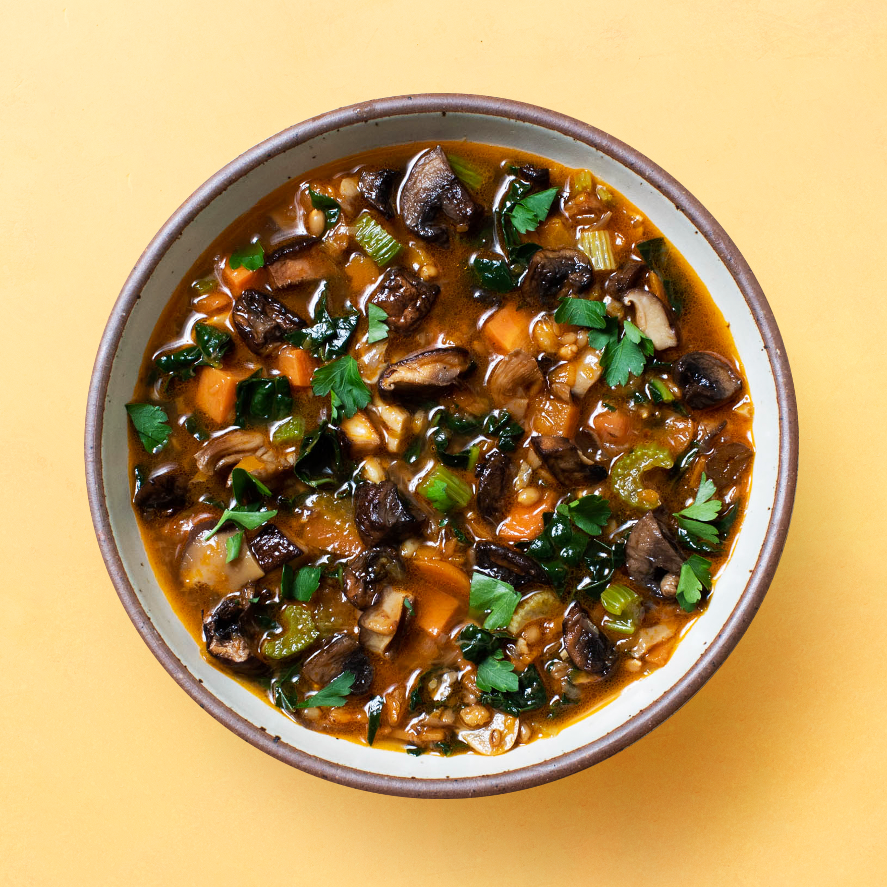 Mushroom Farro Soup